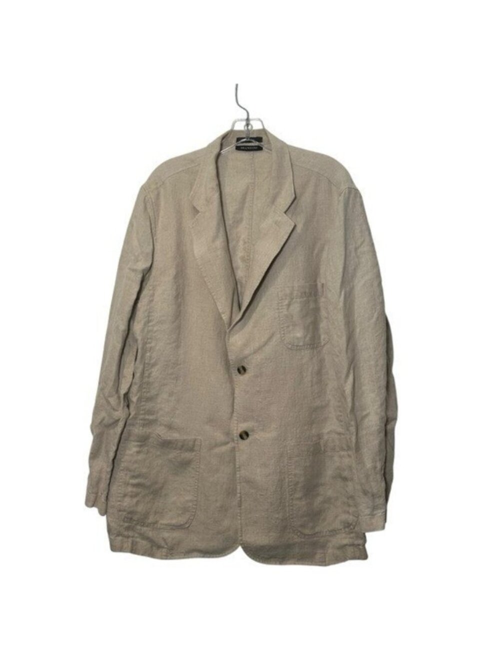 Brandini Men's XL 100% Linen Sport Coat Blazer Jacket Beige Coastal Preppy